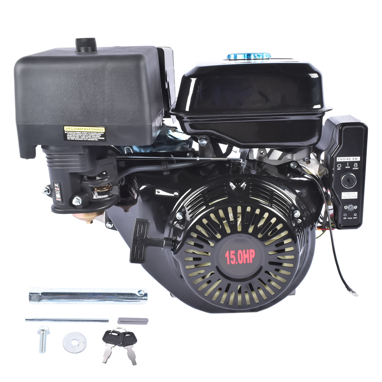 4-Stroke 15HP/13HP OHV Horizontal Shaft Gas Engine Recoil/Electric Start Go Kart