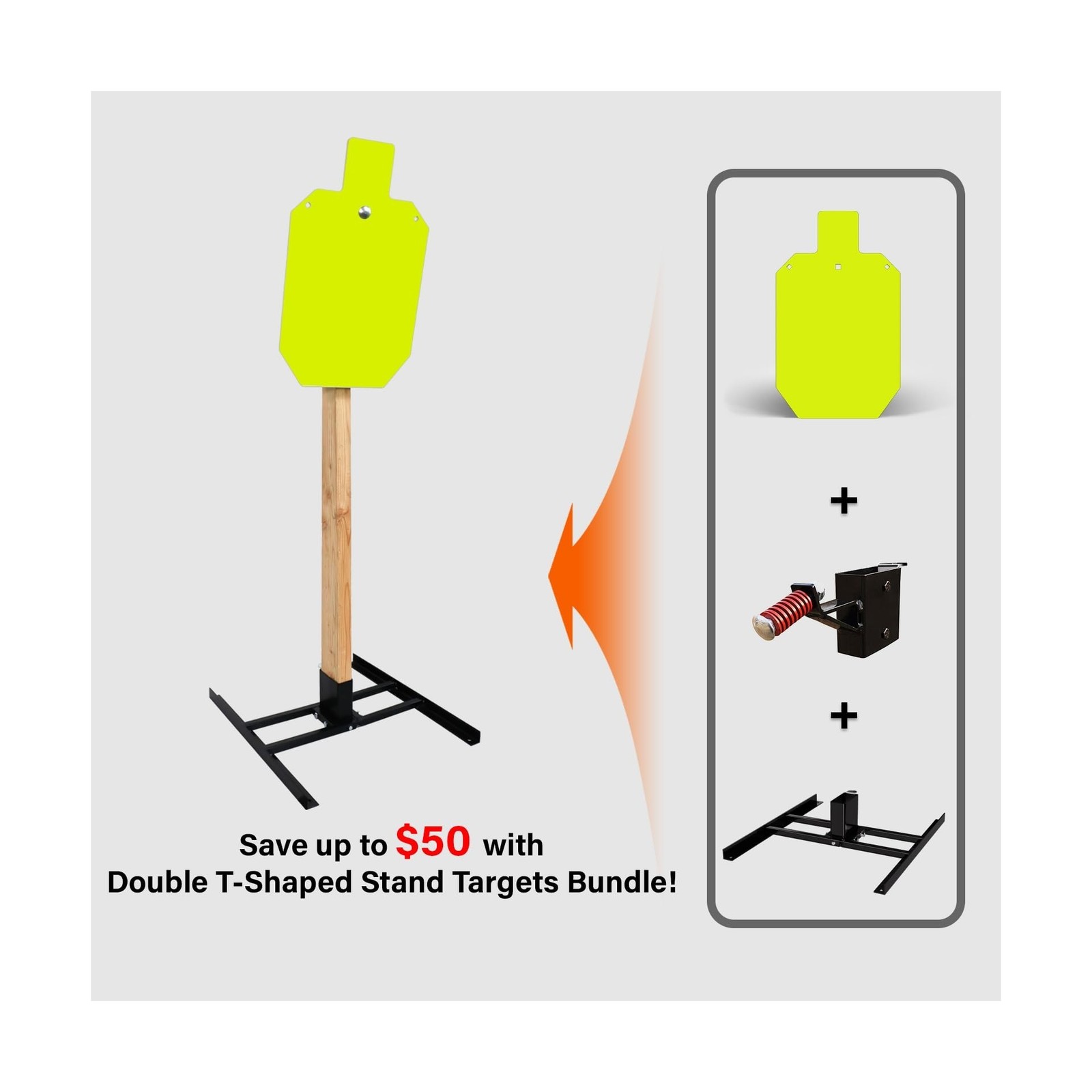 Highwild Target Stand System - AR500 Steel Shooting Target 1/2" Thick with 2x...