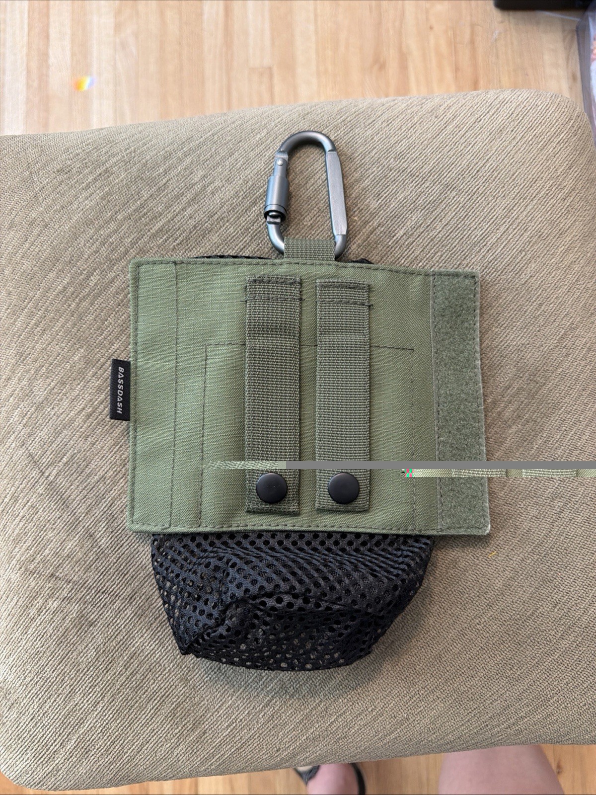 Bassdash Tactical Molle Water Bottle Pouch Carabiner Foldable Mesh Holder Bag