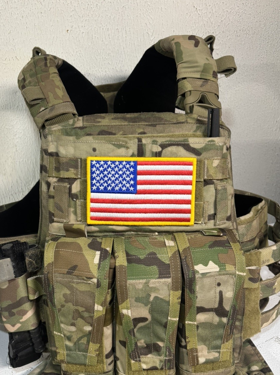 Large 5 x 3 inch USA Flag Patch - Embroidered