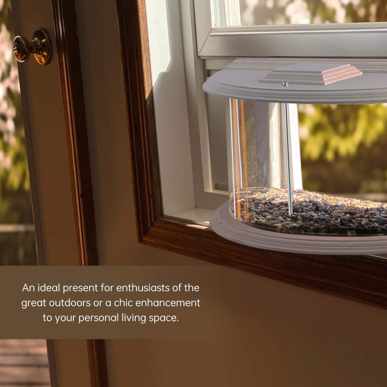 JOYSEUS Window Bird Feeder, 180° Clear View Durable and White