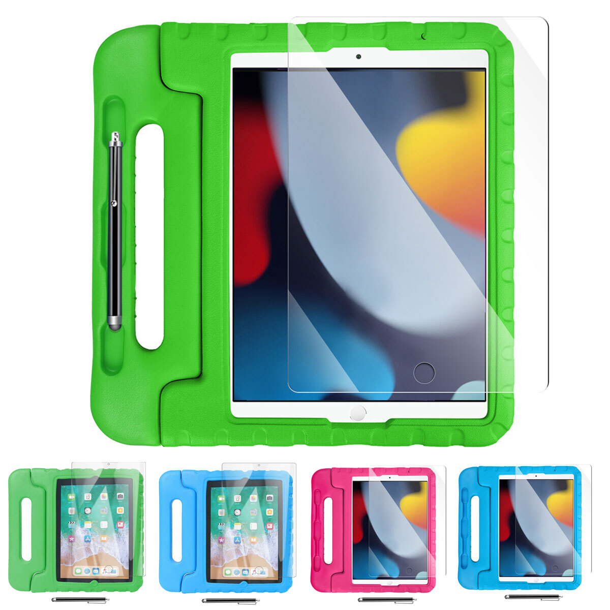 Kids Case For iPad 9th 8th 7th 6th 5th Generation Shockproof Handle Stand Cover