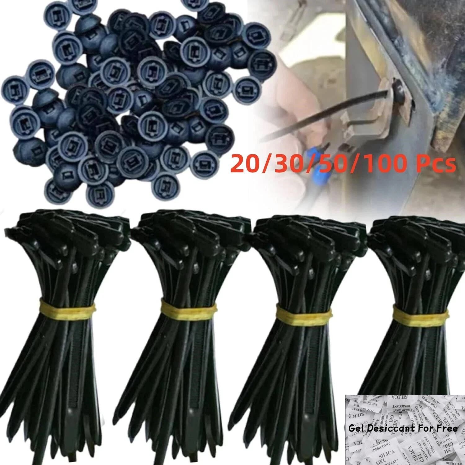 30/100 Nylon Universal Cable Tie Buckle Heavy Duty Self-Locking Nylon Zip Holder