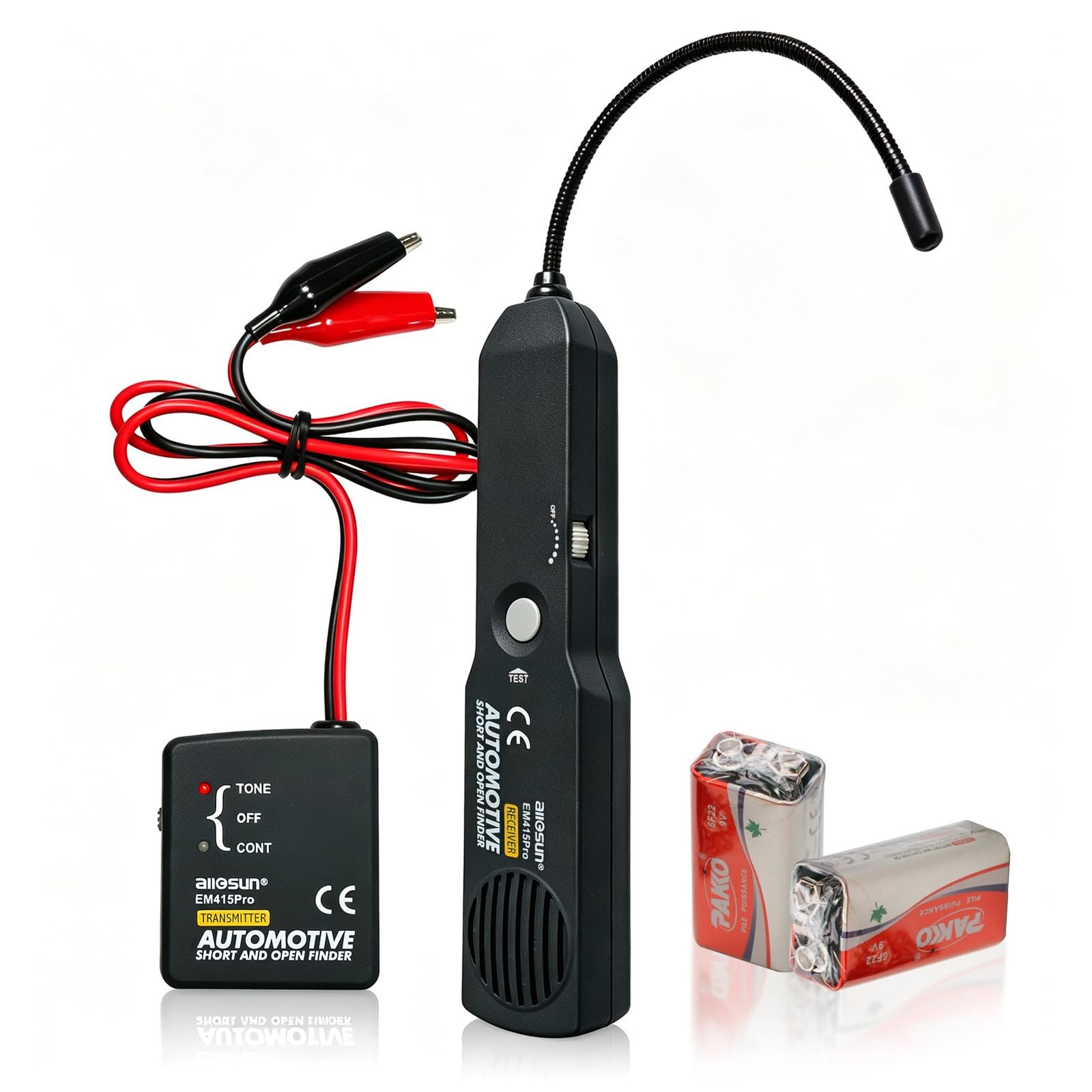 allsun EM415Pro Automotive Circuit Tracer, DC 6-42V Wire 25L*12W, Black