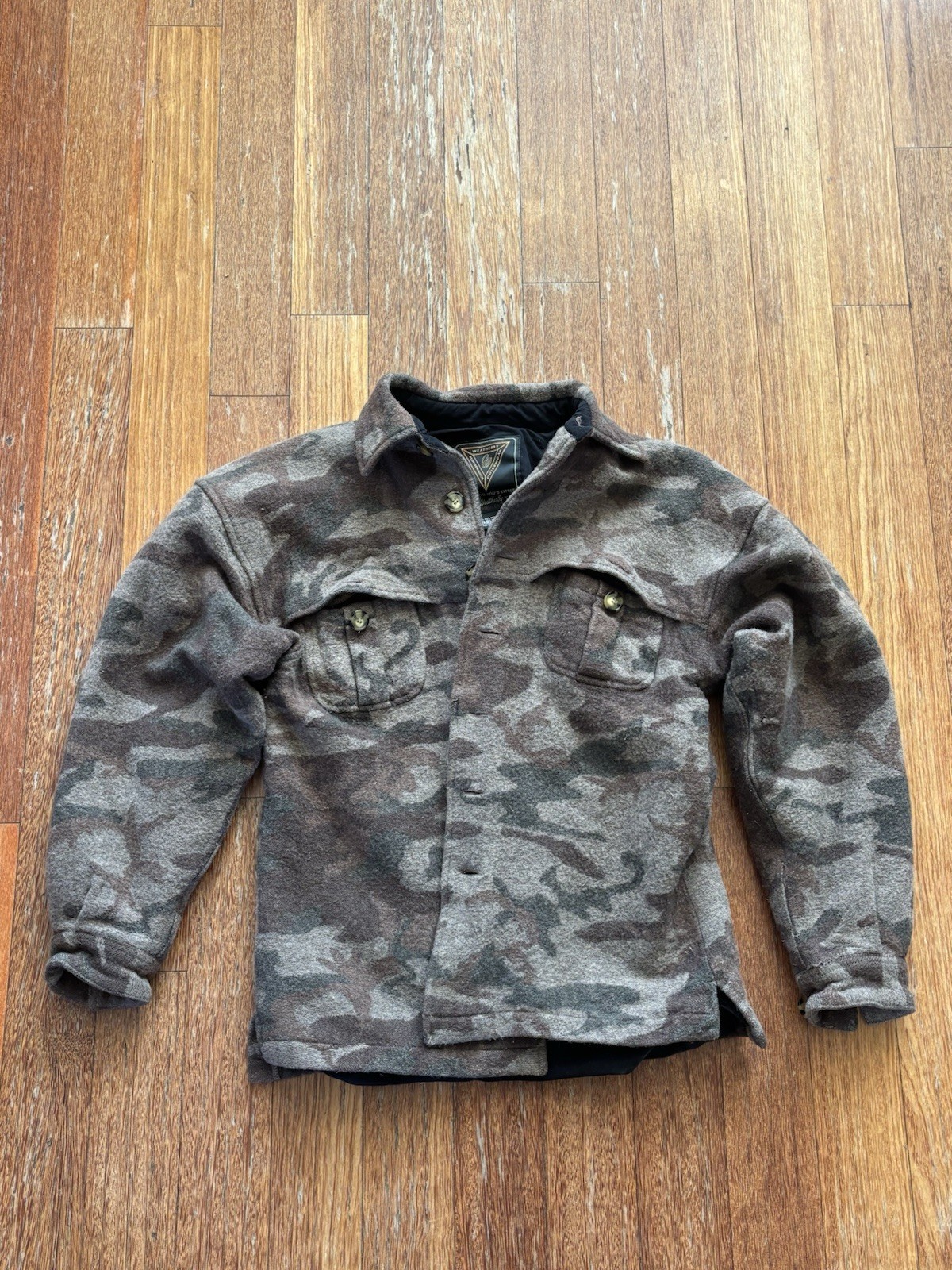 Weatherby Performance Outerwear Hunting Jacket Wool Blend Camo Mens Medium