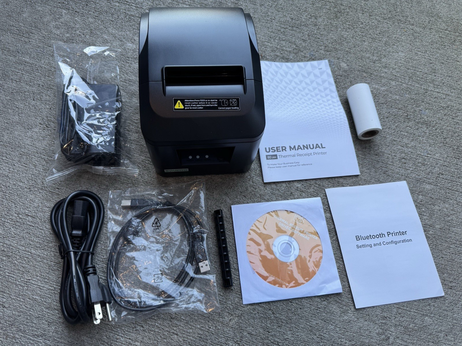 SVANTTO Thermal Receipt Bluetooth Printer Model ITPP118 Black, New