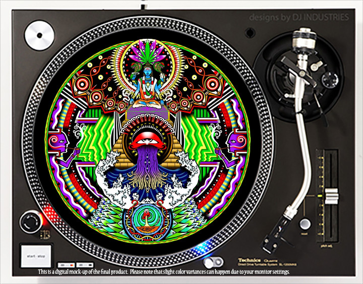 Meditate Circle - 7"-12" DJ slipmat for LP turntable record player