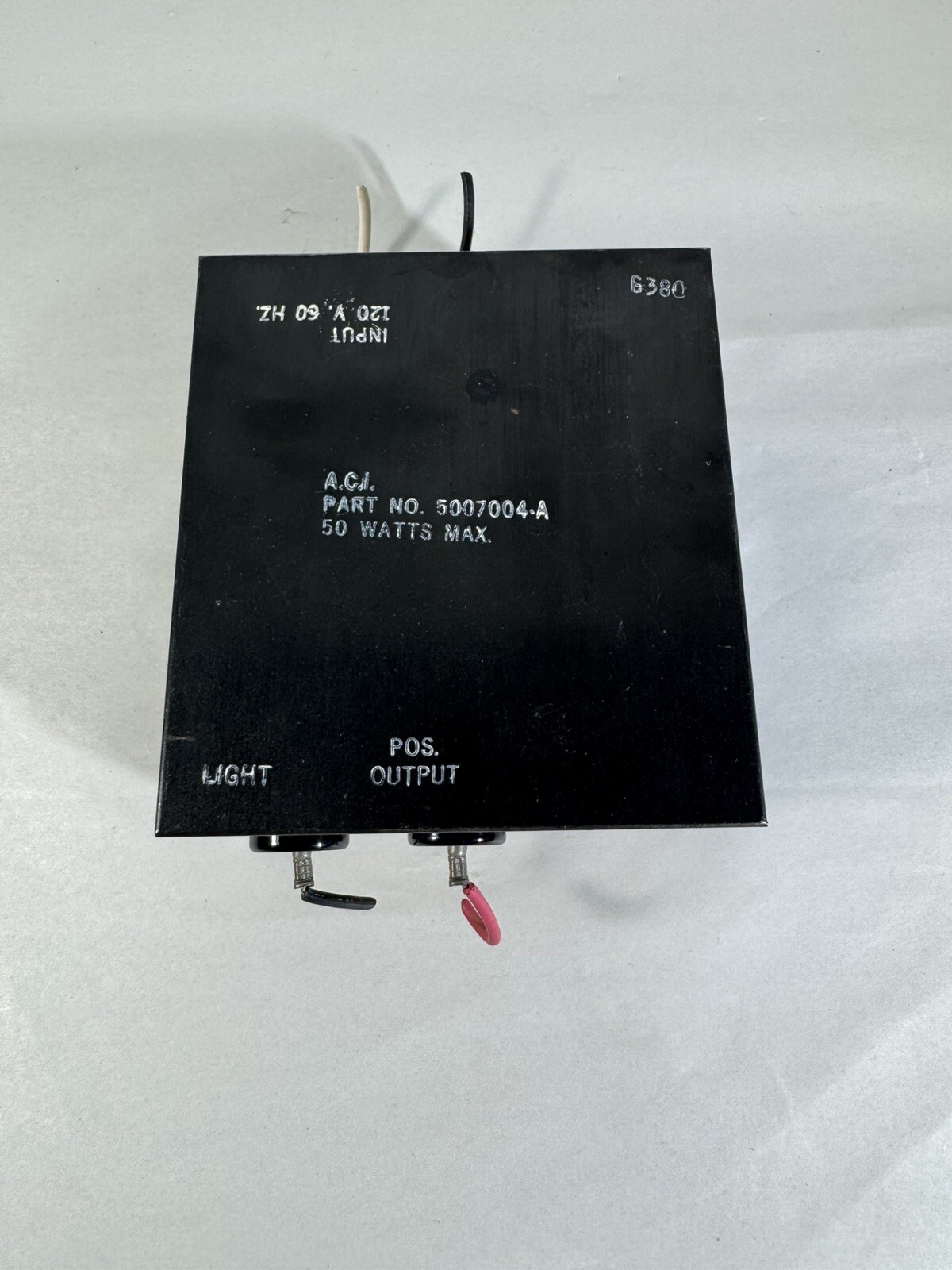 VTG A.C.I. Neon Light Transformer G380 5007004-A 50 Watts Max Input 120V 60 HZ