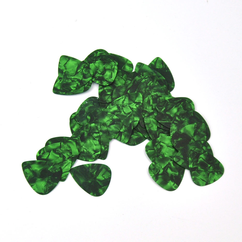 Lots of 100pcs Green Pearl 0.46mm Thin Blank Celluloid Guitar Picks Plectrums