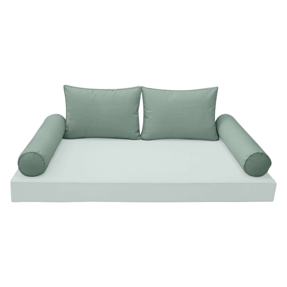 |SLIPCOVER ONLY| S1 Outdoor Bolster Backrest Pillow Covers Same Piped Full AD002