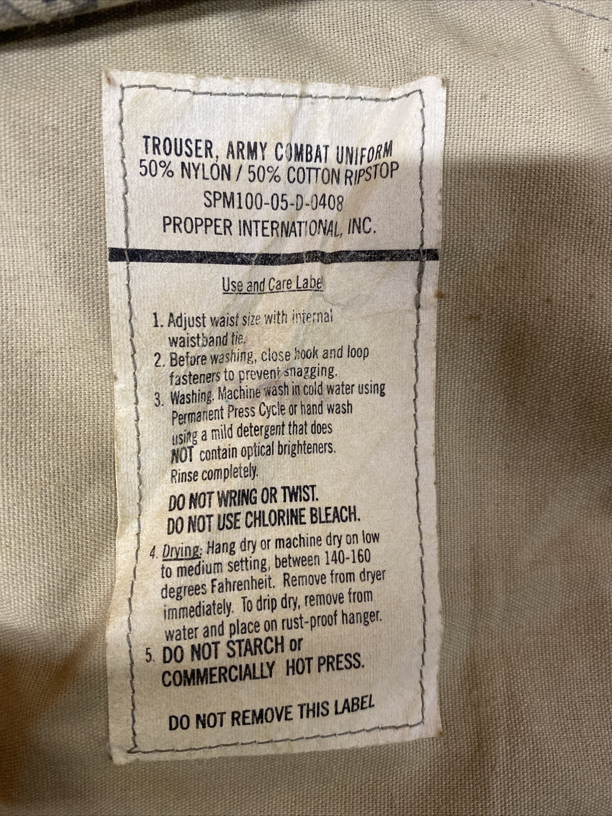 U.S. Army Combat Field Uniform Trousers Size Small-Regular
