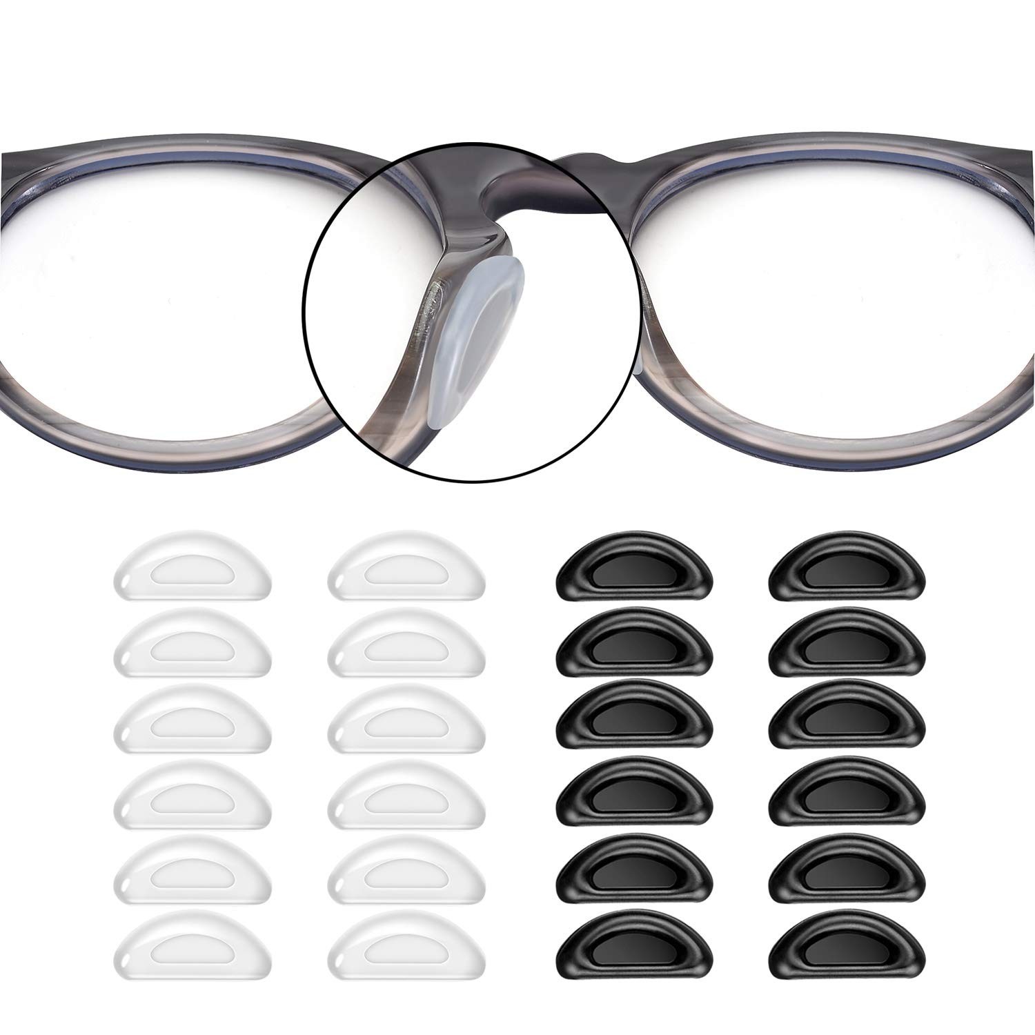 SMARTTOP Adhesive Nose Pad, 20 Pairs Eyeglass Nose Pads Stick On Silicone Ant...