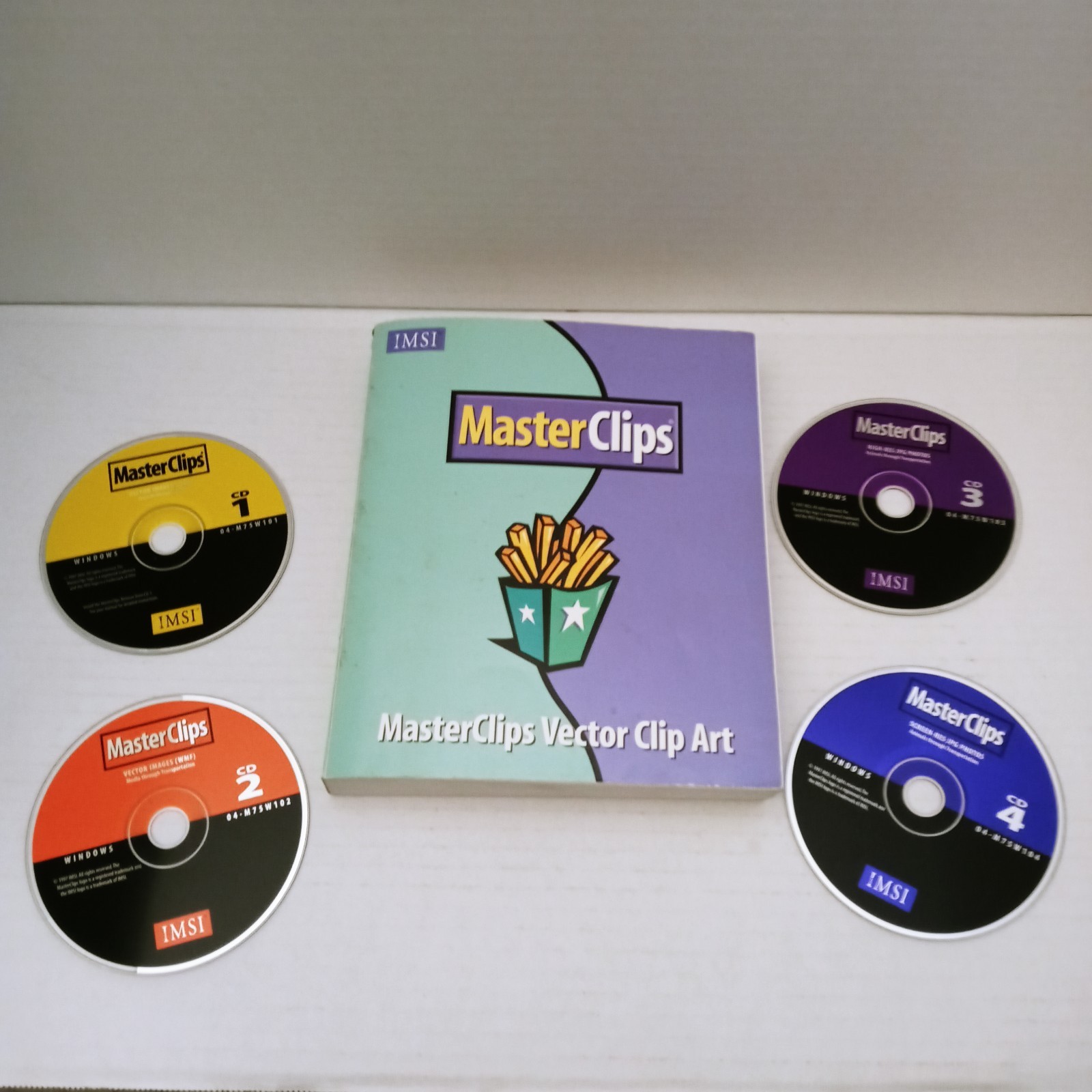 Master Clips Masterclips Software 1997 4 CD CD 75000 Clip Art Big Box