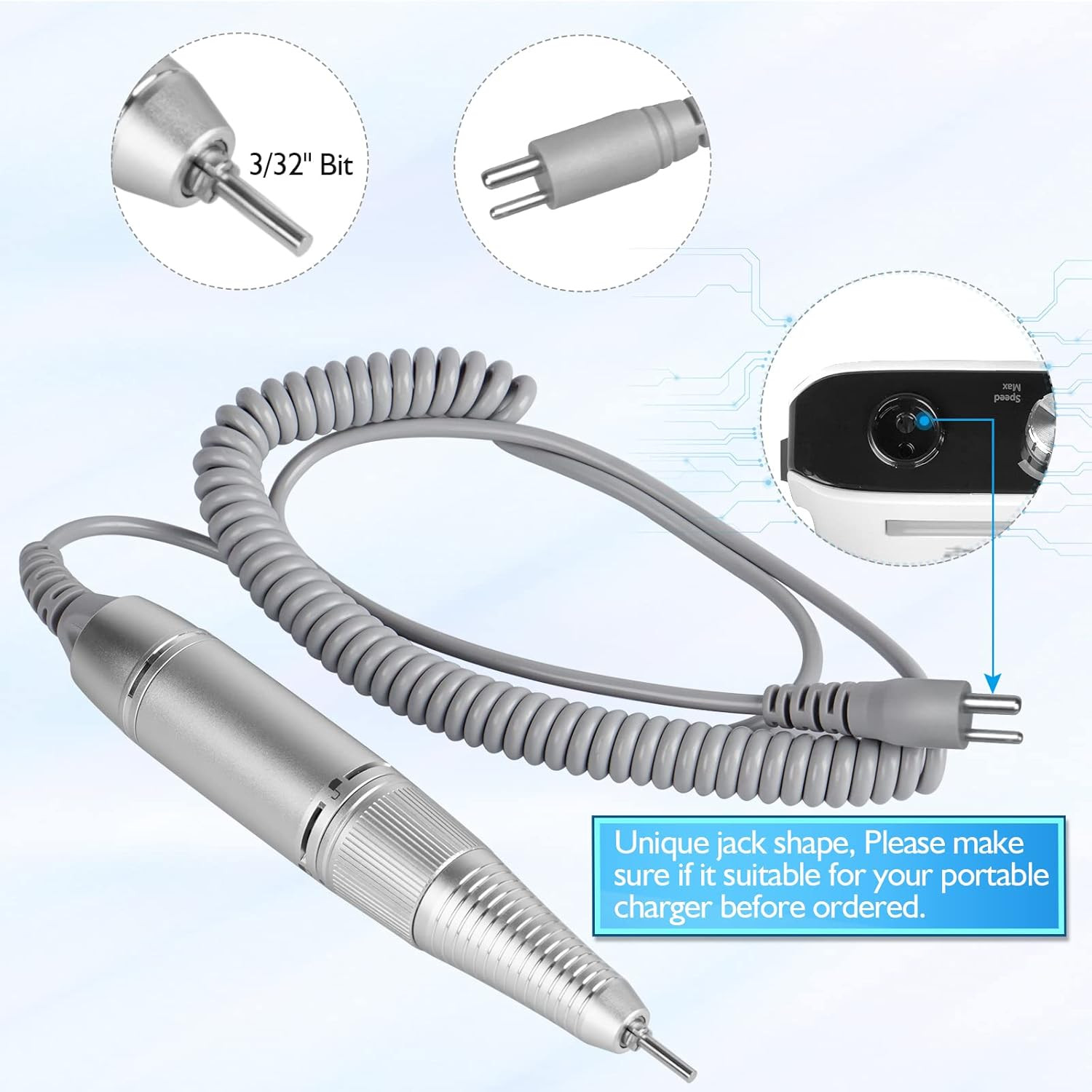 (Need Portable Host) Updated Handpiece for -102 Nail Drill Machine Part, 30000