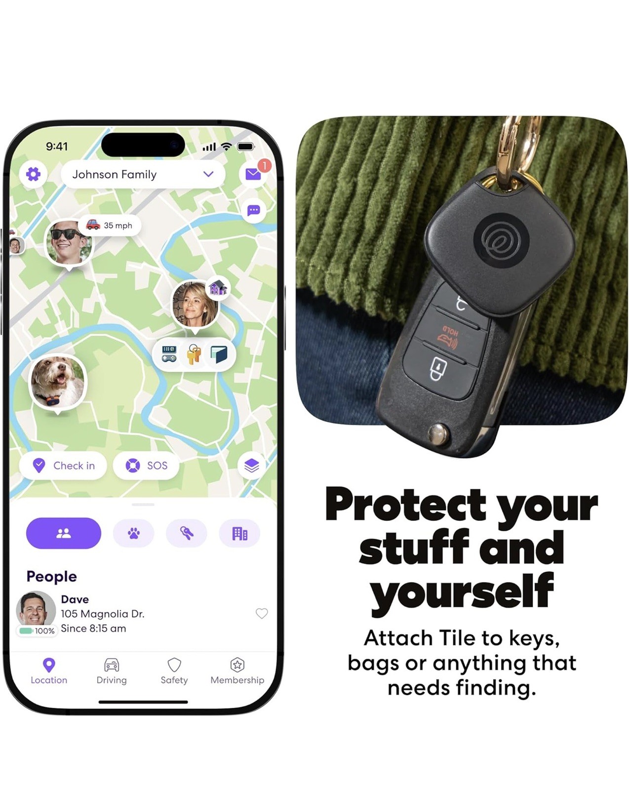 Tile By Life360 Mate Bluetooth Trackers 2 Pack Black/White New