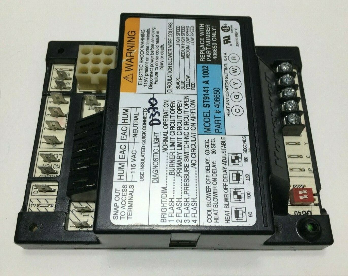 Honeywell ST9141A1002 Furnace Control Circuit Board 406650 used #D370