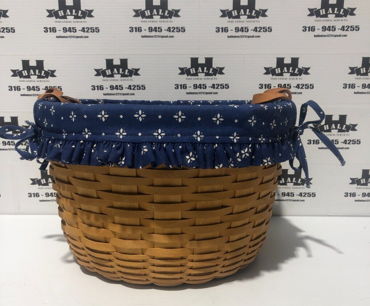 Longaberger 1998 Handwoven Basket Leather Handles