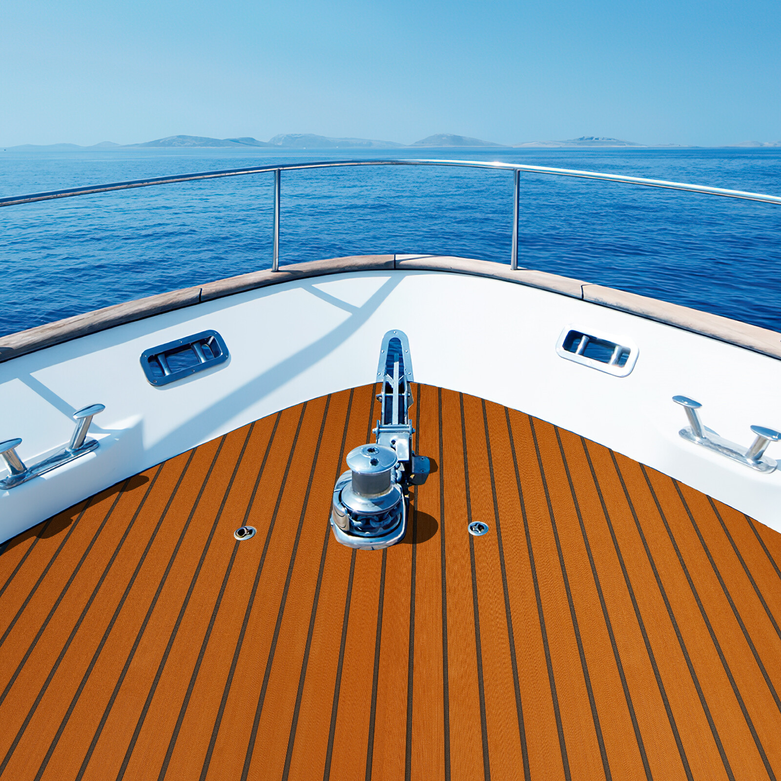 106*35" Yacht RV Boat Flooring Decking Sheet Pad EVA Foam Faux Teak Marine Mat.
