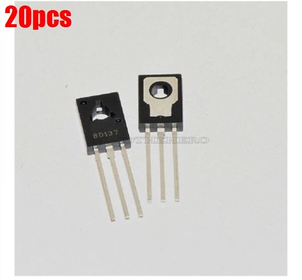 20Pcs BD137 Transistor Npn 1.5A 60V TO126 Ic New ov