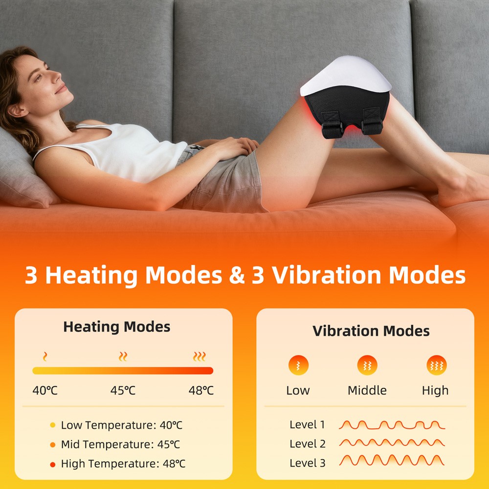 Wireless Knee Wrap Massager Red Light Therapy Multiple Mode for Stiffness Relief