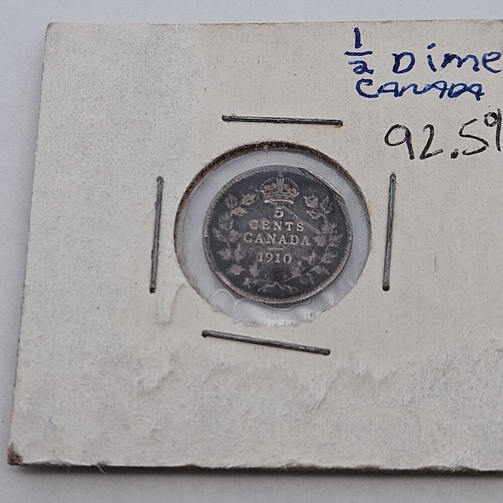 1910 Canada 5 Five Cent Edward VII Coin