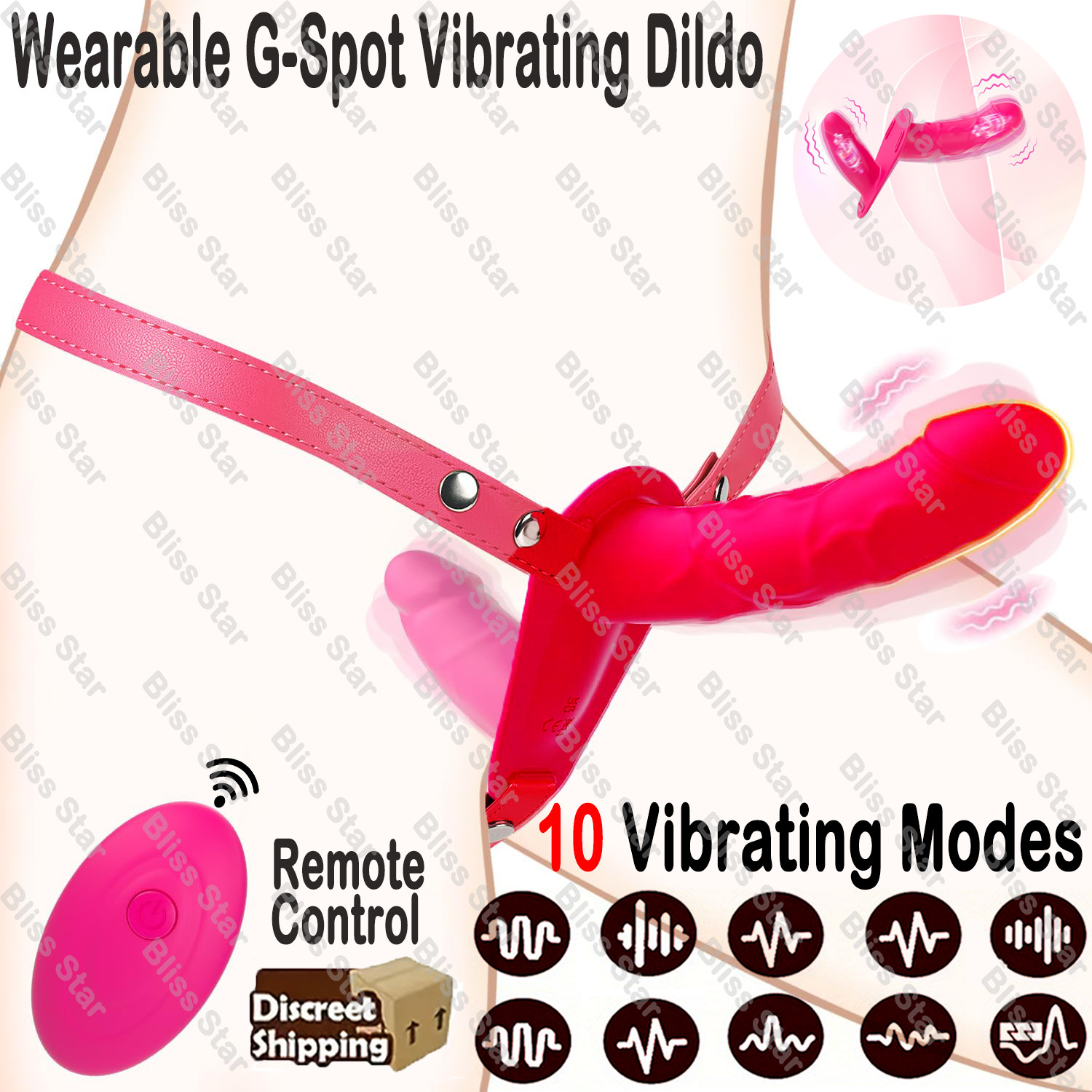 Realistic Strap On Wearable Dildo Vibrator Harness Panties Sex Toys For Women