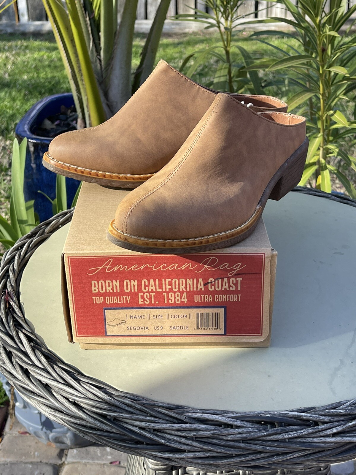 NEW With Box!  American Rag Mule Slide. Segovia, Saddle, Woman's Size 9 .