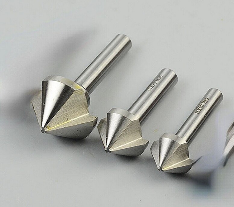 HSS 4.5-60mm 3 Flute 90° Chamfer Countersink Deburring Drill Crosshole Tool