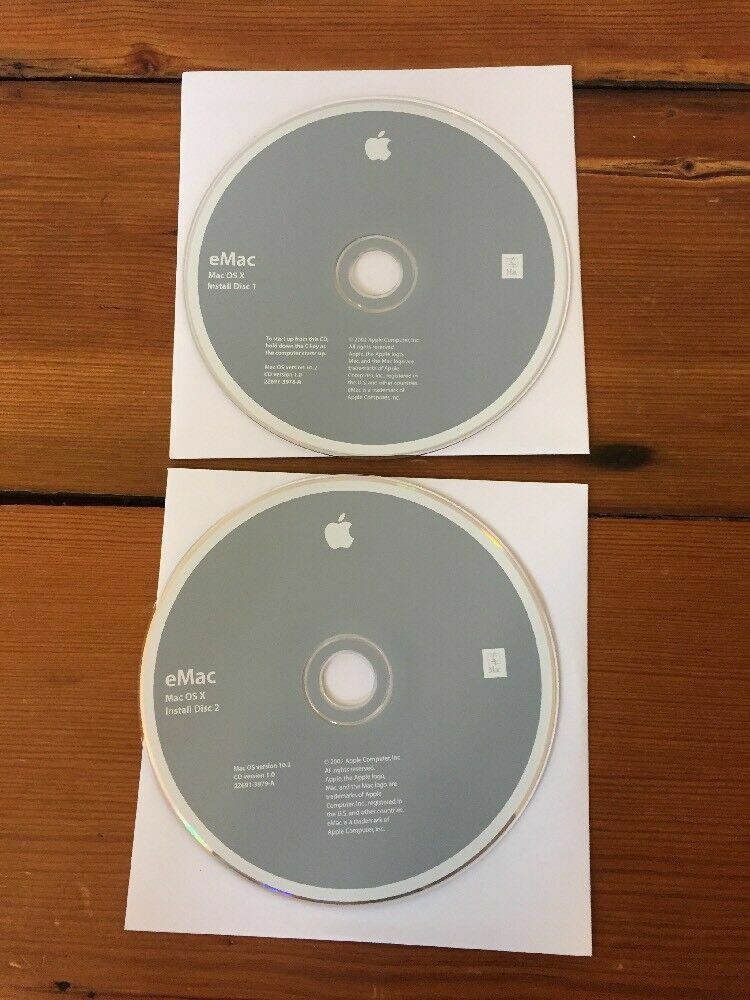 2002 eMac Mac OS X 10 10.2 Jaguar Macintosh Install Restore Software Discs CDs
