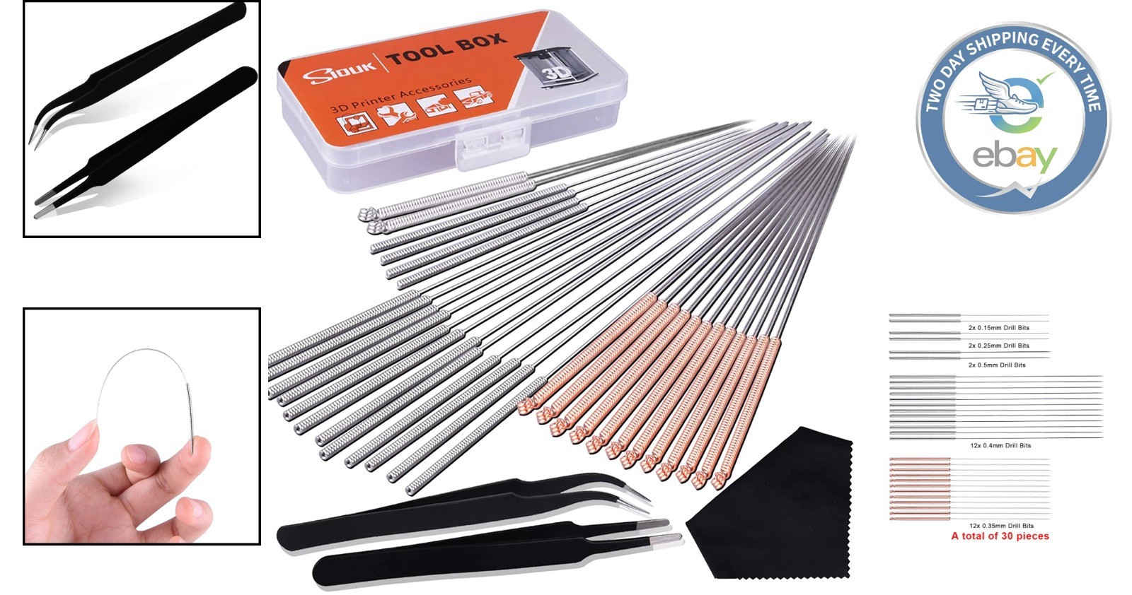 Versatile 33-Pc 3D Printer Maintenance Kit - Needles & Precision Tools Included