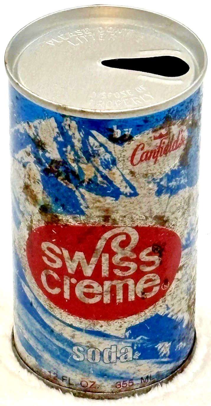 VTG 1970's Canfield’s-Swiss⛷️Crème-Chicago, Illinois-12 oz-Steel Soda-Pop Can