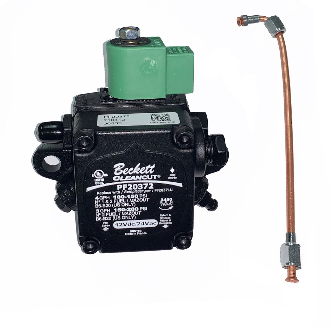 Beckett PF20372U 1/S 3-4 GPH 12VDC/24VAC CleanCut® Fuel Pump 150 PSI