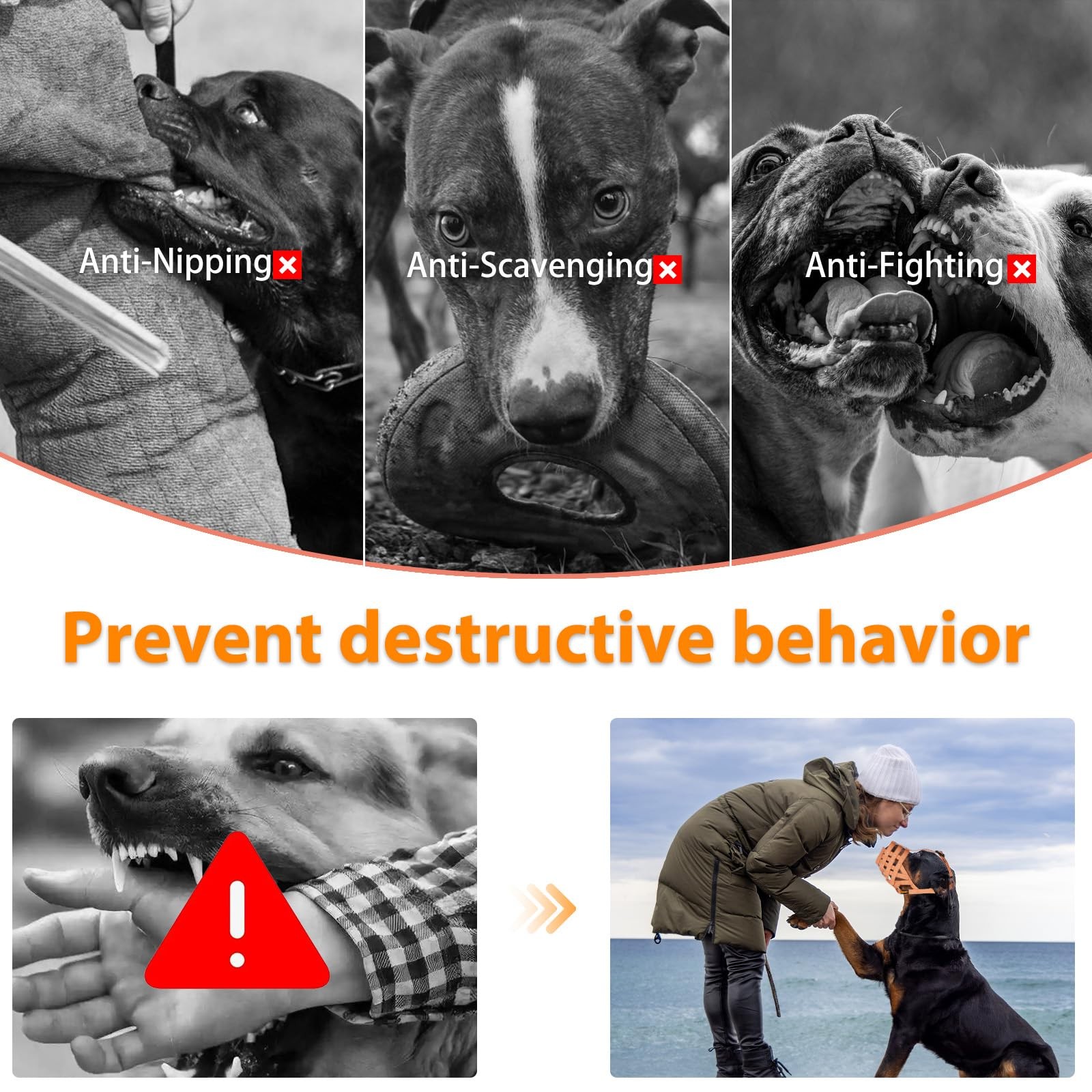 Pitbull Basket Muzzle Large Medium Prevent Biting Scavenging Allow Pant Drink