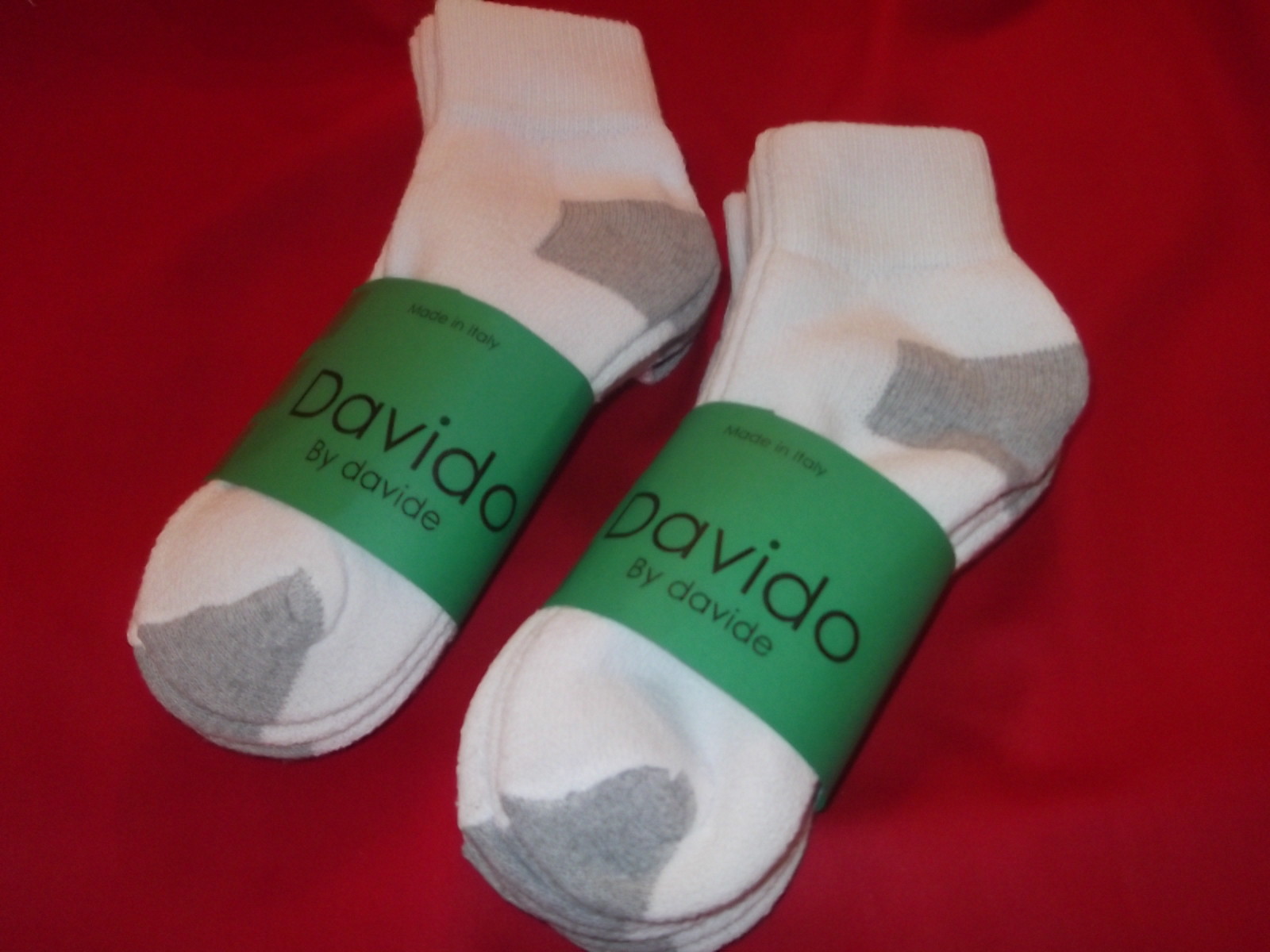 Davido Mens socks ankle/quarter made in Italy 100% cotton 6 pairs black 10-13
