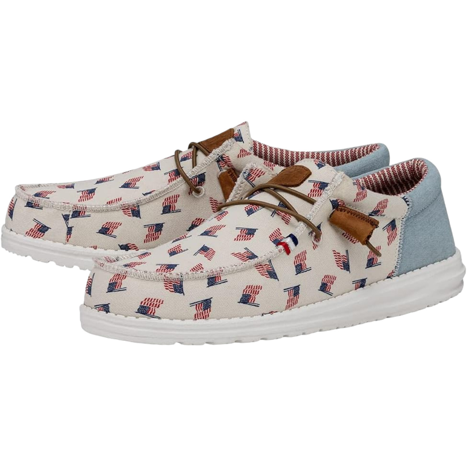 Hey Dude Wally USA Flag Patriotic Americana Comfort Slip On Shoes Men's Size 9