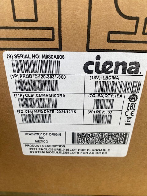 Ciena 120-3931-900 Service Delivery Switch Enclosure CMMAM10DRA (NEW)