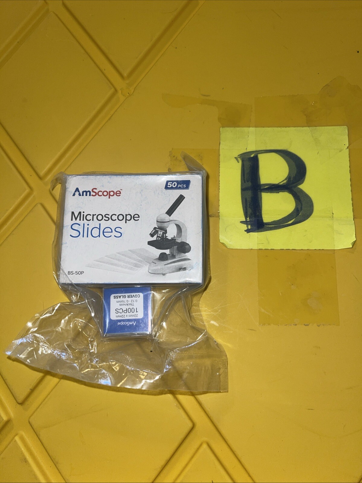 AMSCOPE BS-50P Microscope Slides 50 Pcs/22x22mm Square Cover Glass 100 Pcs