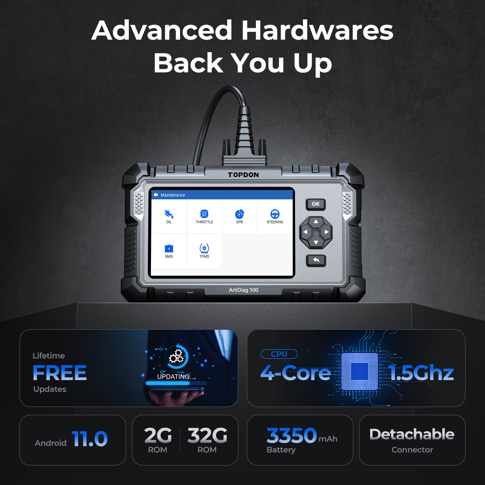 TOPDON AD500 OBD2 Scanner Car Code Reader Scan Tool 6 Reset Functions AUTO VIN