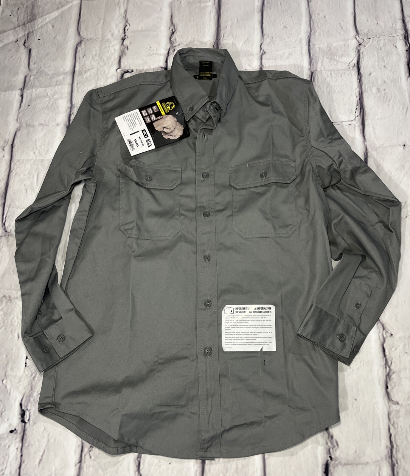 Black Stallion FR Welding Shirt Mens Small 7oz Khaki NFPA 2112 Workwear Safety