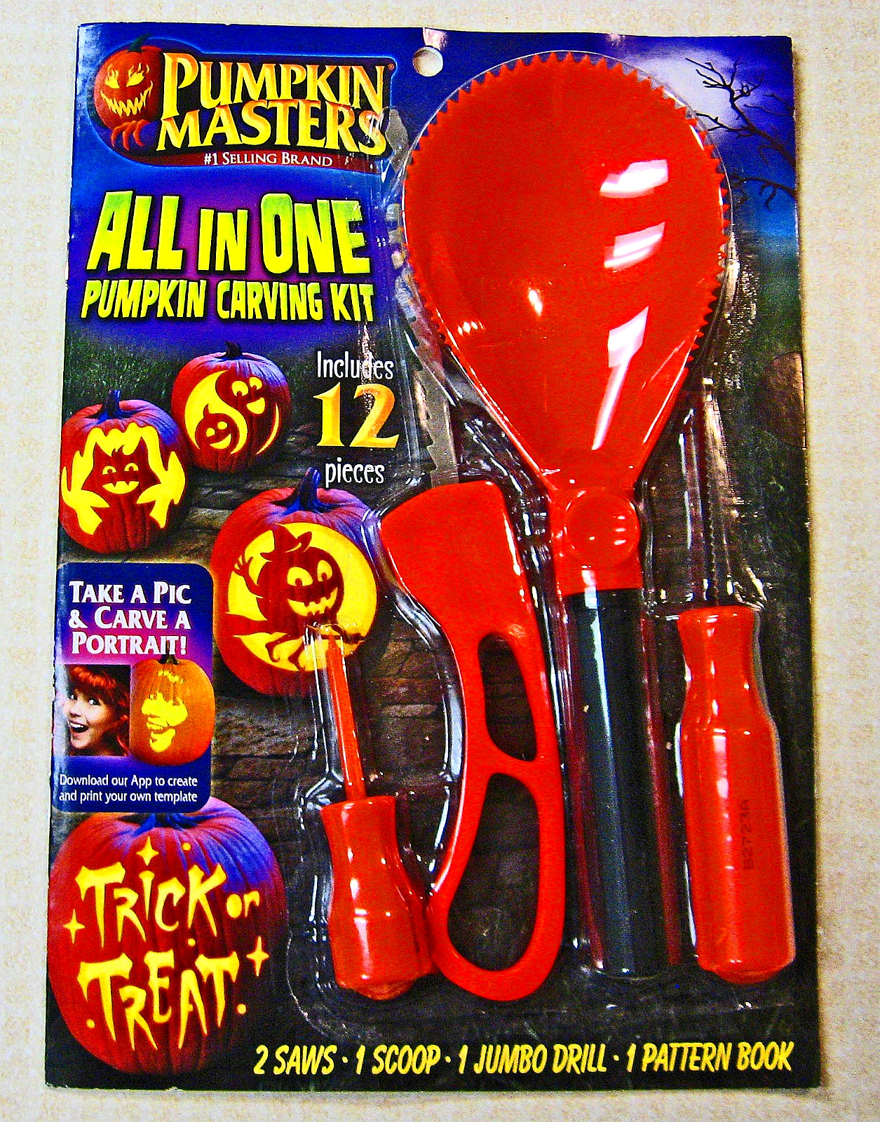 Pumpkin Masters All In One Pumpkin Carving Kit Tools, Book New In Pkg: Free Ship