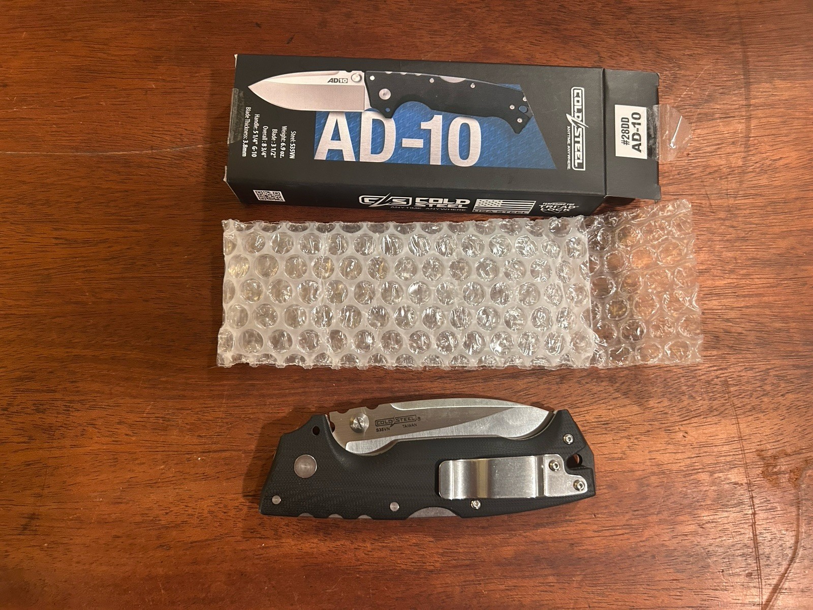 Cold Steel AD-10 3.5" Folding Knife, S35VN Steel, G-10 Handle, New in Box