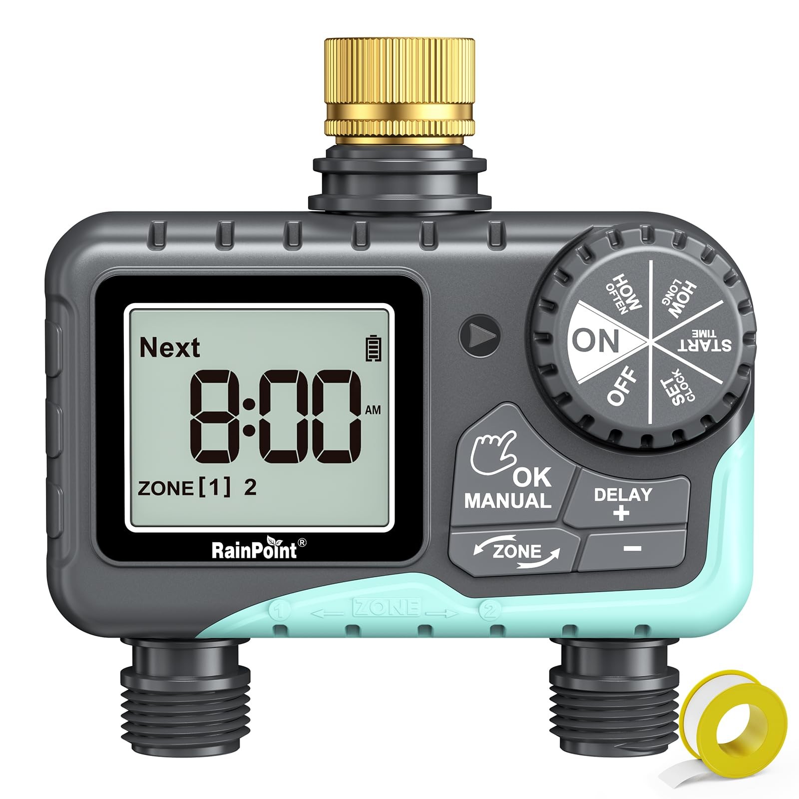 Sprinkler Timer 2 Outlet, Water Timer for Garden Hose, Programmable Drip Irri...