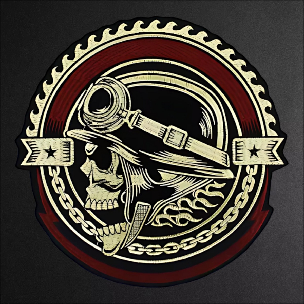 Large Gear Skull Motorcycle Jacket Patch Fine Embroidered Vest Back Patch
