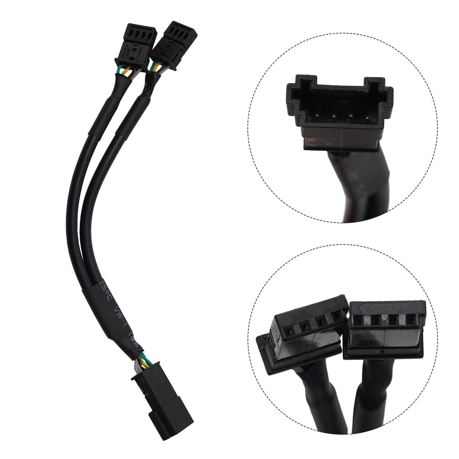 ECU Y Splitter Cable Adapter 15cm Length Black Cable Adapter Controller