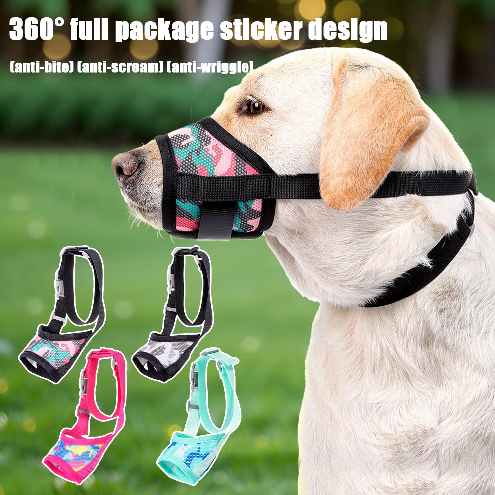 Anti-barking Anti-bite Dog Mouth Cover Anti-ingestion Pet Mask Four Seasons ☾