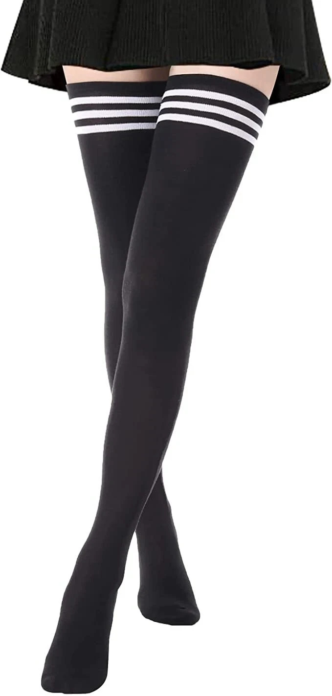 Girls Ladies Women Thigh High Over the Knee Socks Extra Long Cotton Stockings US