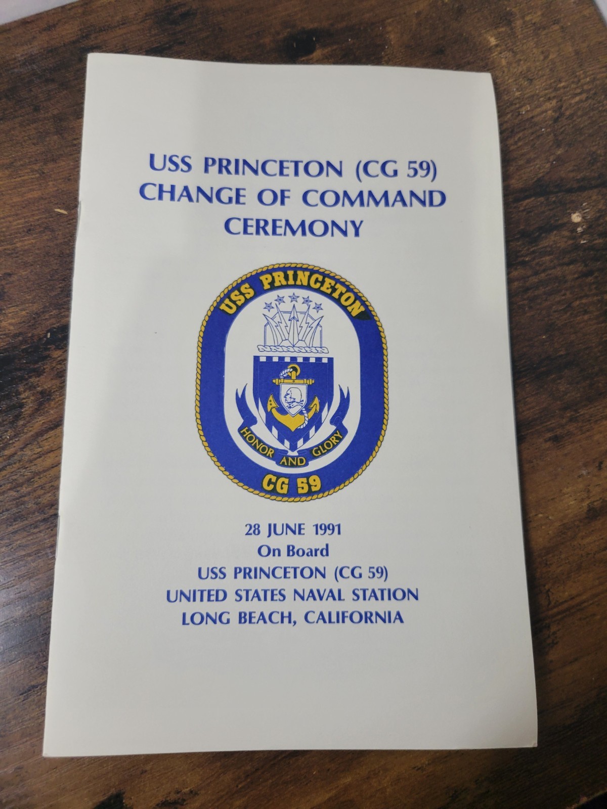 US Navy U.S.S. PRINCETON CG-59 Change of Command Ceremony Pamphlet Brochure