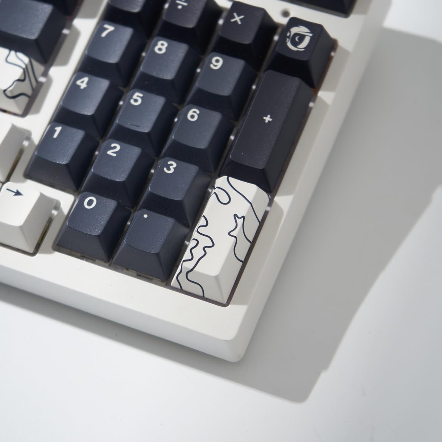 4pcs Keycaps, White Topographic Keycaps PBT Keycap Cherry Profile Dye-Sublima...
