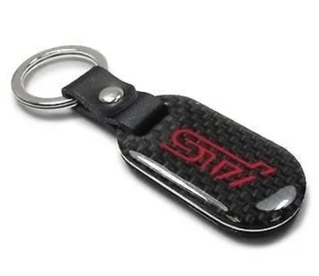 Subaru STI Logo Carbon Fiber Keychain fob Impreza Legacy Outback OEM Genuine WRX