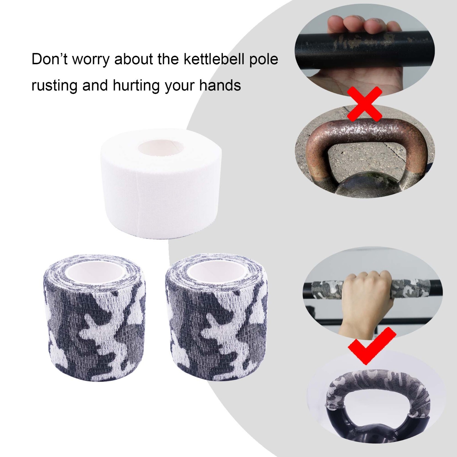 Grip Tape Non-Slip and Breathable - Kettlebell Handle,Pull up bar Protective